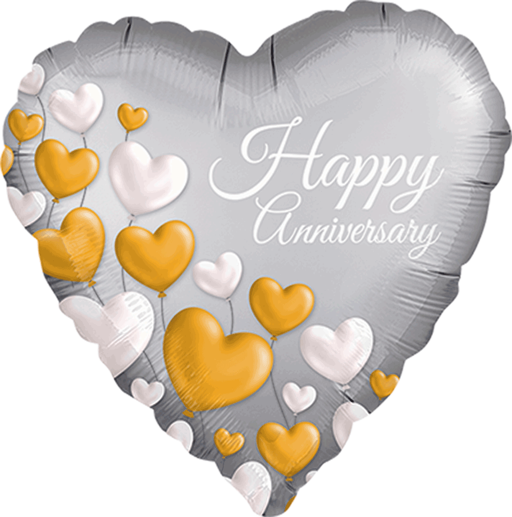 Satin Anniversary Platinum Hearts