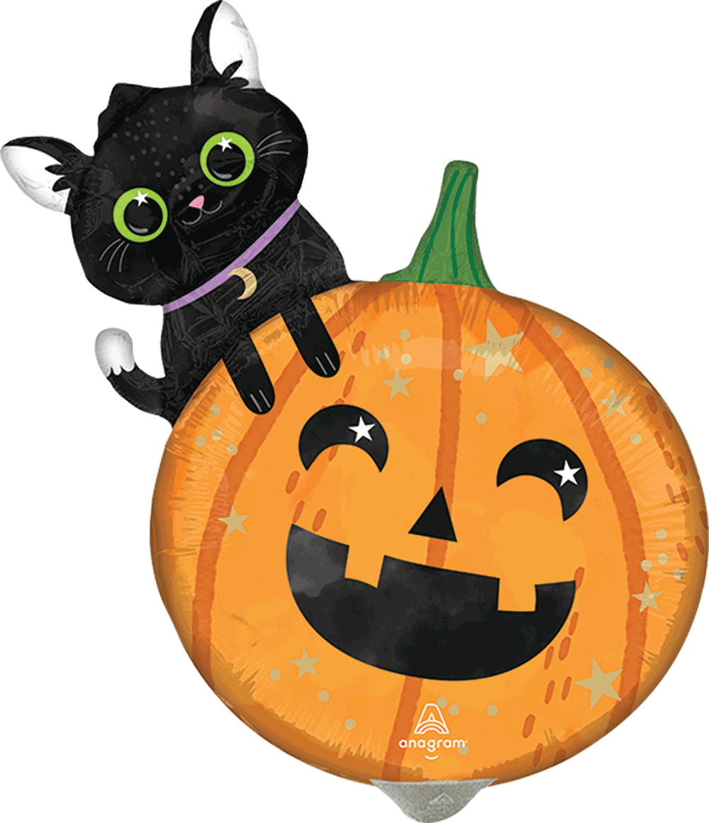 Halloween Cat & Pumpkin