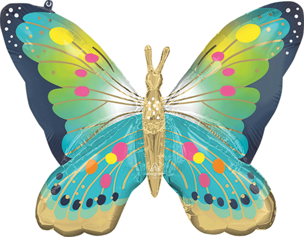 Vibrant Blue Satin Butterfly Flutters