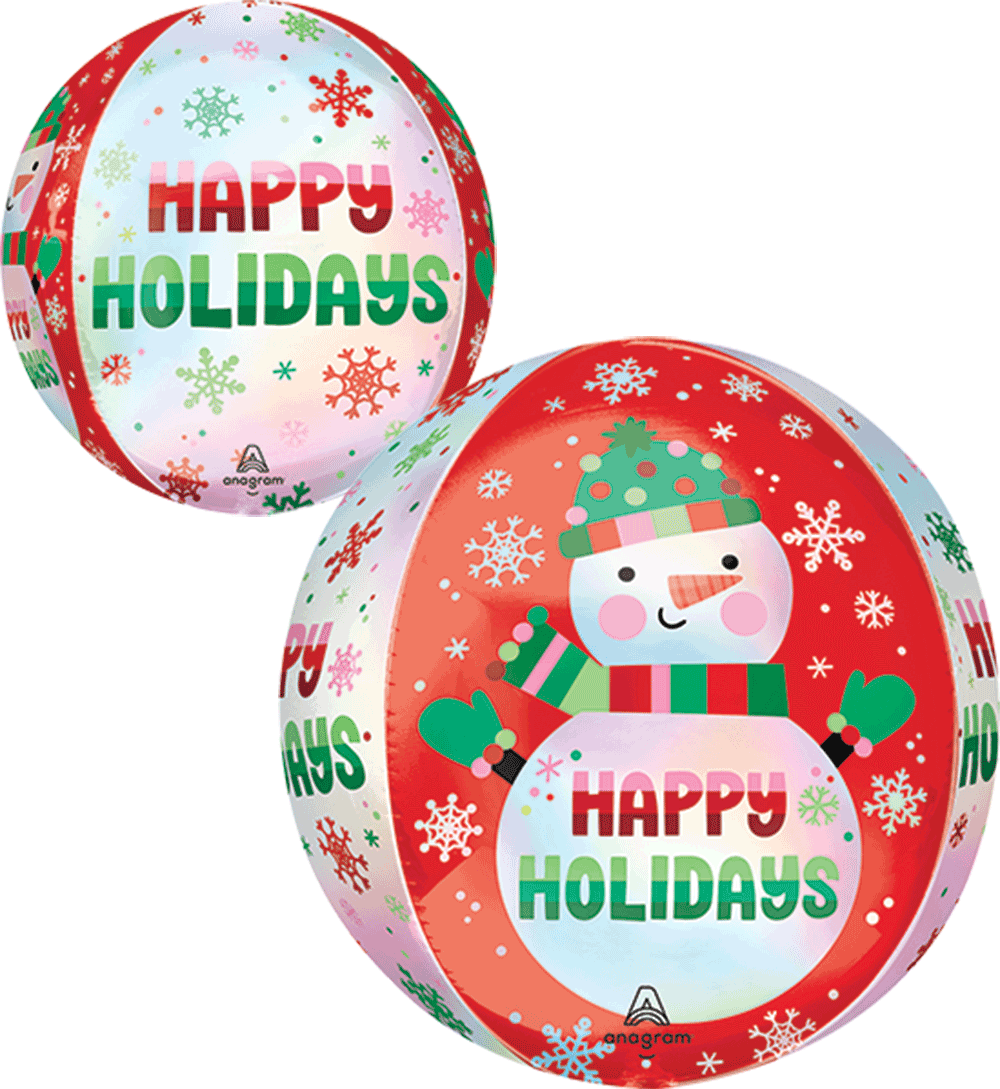 Happy Holidays Shimmering Snowman