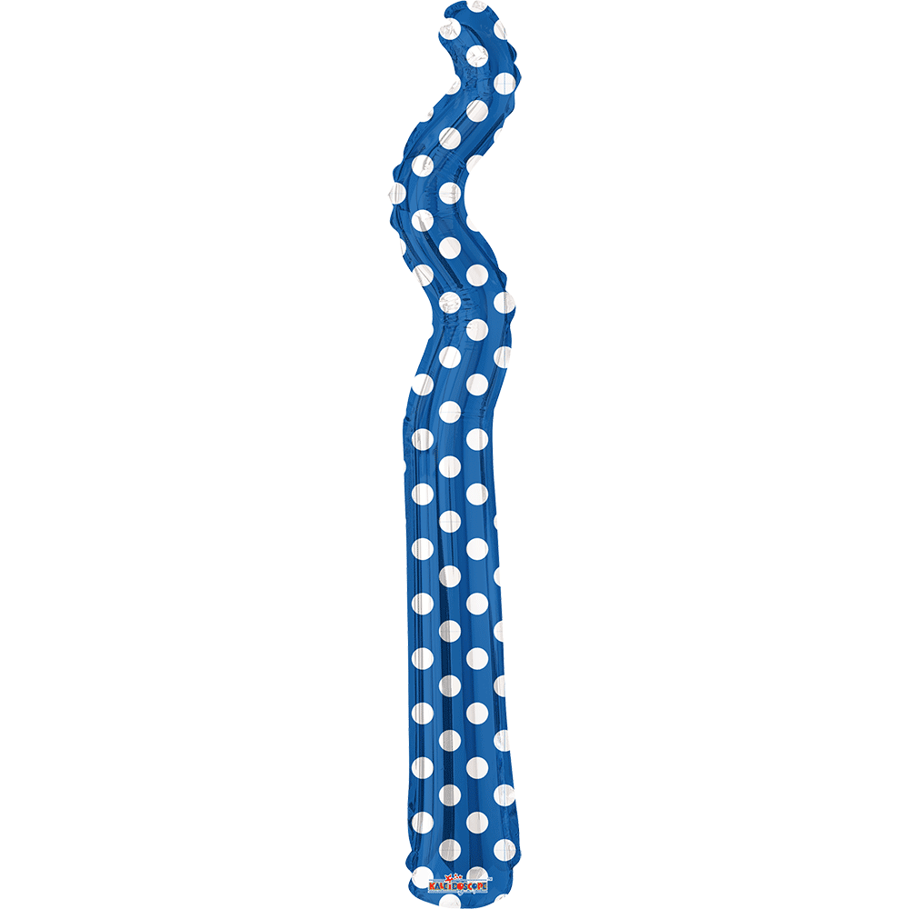 Kurly Zig Zag Met Royal Blue Dots