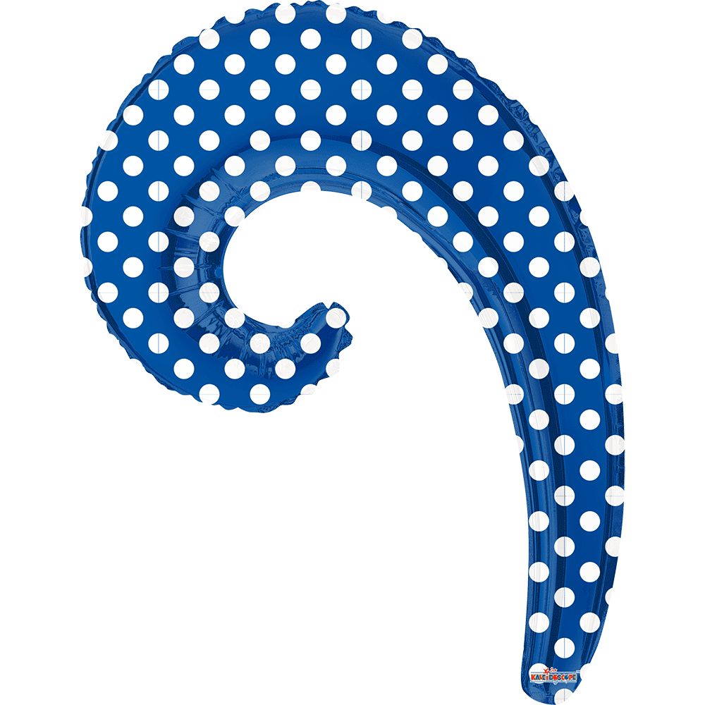 Kurly Wave Met Royal Blue Dots